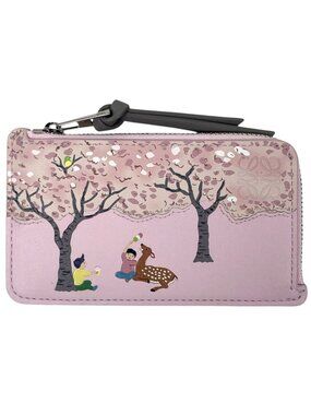 Loewe Deer Coin Card Holder Case Snafji Taco Collaboration Calf Leather Blossom